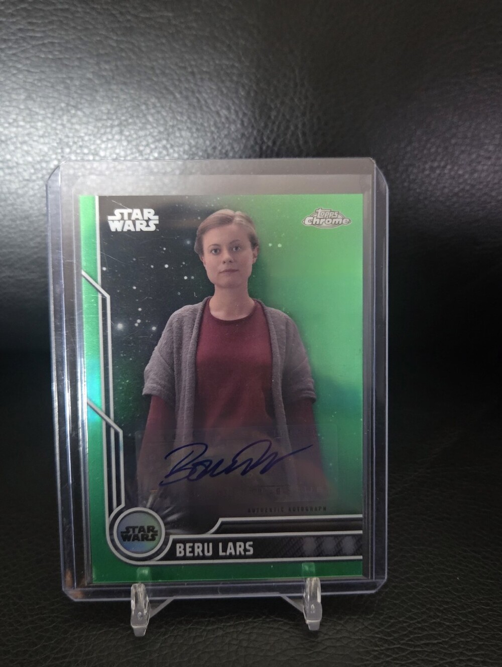 2023 Topps Chrome Star Wars Green Refractor Beru Lars Autograph card